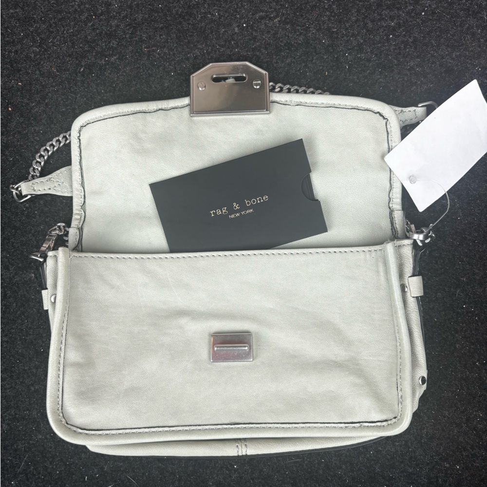 NWT RAG AND BONE: Mint green leather convertible crossbody bag or clutch.